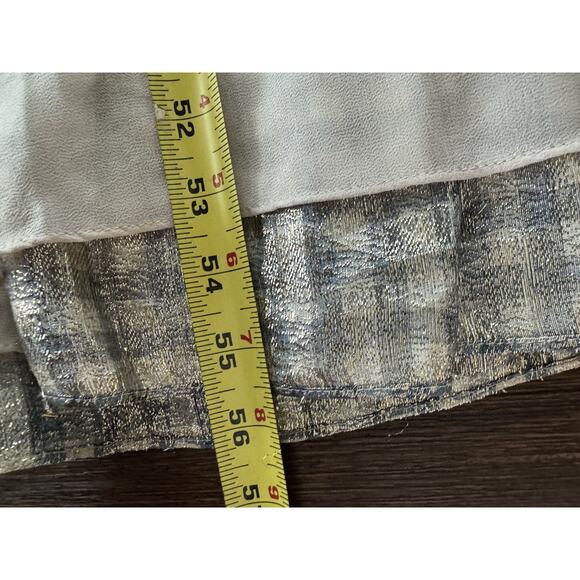 LoveShackFancy Maxi Dress Women’s Medium Wrap Tiered Metallic Gingham - Picture 12 of 16